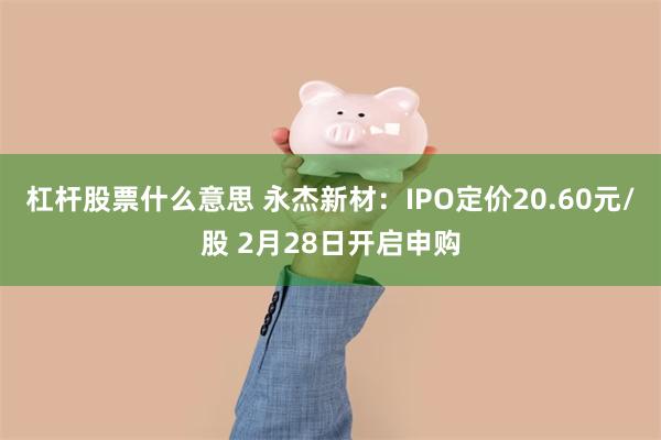 杠杆股票什么意思 永杰新材：IPO定价20.60元/股 2月28日开启申购